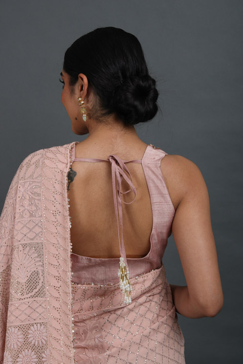 Peach Embellished Lehenga Sareeuntitled (13 of 14)